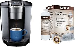 Keurig K-Elite Coffee Maker, Single Serve K-Cup Pod Coffee Brewer, With Iced Coffee Capability & 3-Month Brewer Maintenance Kit Includes Descaling Solution, Water Filter Cartridges & Rinse Pods