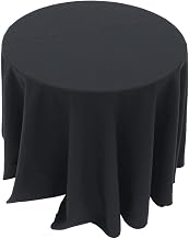 HUBERT Tablecloth Black Round Spun Polyester - 90" Dia
