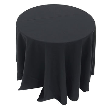 Tablecloth Black Round Spun Polyester - 90" Dia by HUBERT – 90" (Round), Polyester, Model BTC2-90R-110