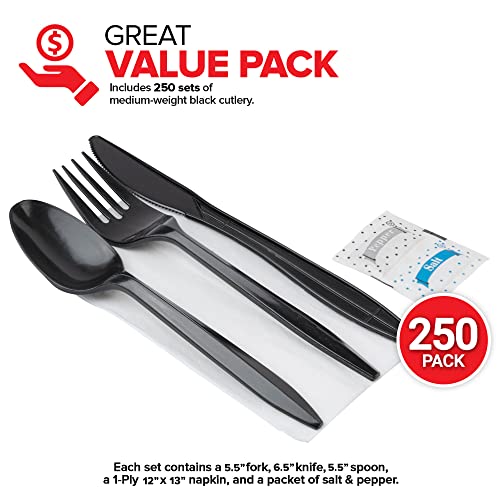 Stock Your Home Black / 250 Count / Casual Spoons
