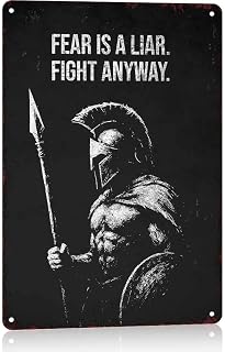 Vintage Aluminum Spartan Wall Metal Sign, 12X8In