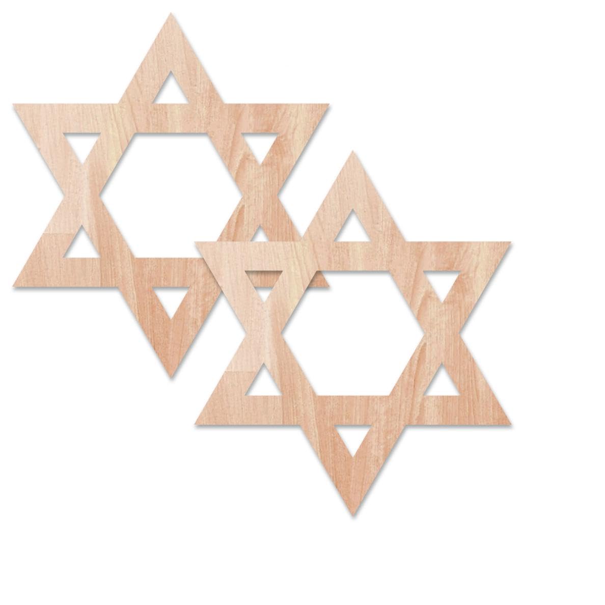 Scribbles Star of David Wood Cutouts, 10 x 11.5 Inches, Natural Plywood, Pack of 2