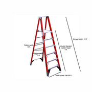 () Platform Ladder by Werner – 66.5"L x 34"W x 7.56"H, Fiberglass, Orange, Model P7408