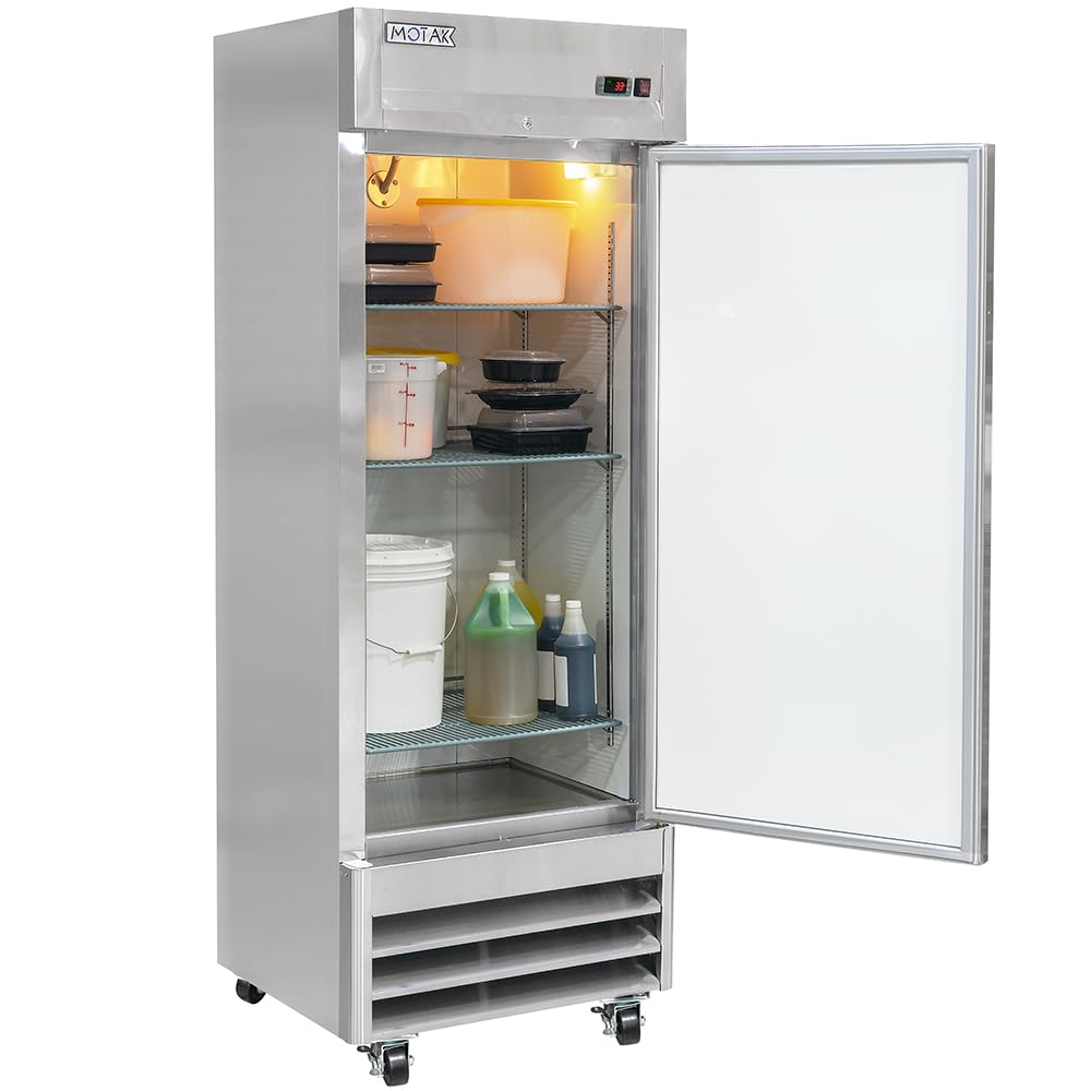 29" One Section Reach In Refrigerator - (1) Right Hinge Solid Door by MOTAK – 30.31x27.17x83.27, In Description, Check Images, Model MSD-1DR-BAL-19-X