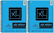 Canson XL Series Mix Media Paper Pad, Heavyweight, Fine Texture, Heavy Sizing for Wet and Dry Media, Side Wire Bound, 98 Pound, 7 x 10 Inch, 60 Sheets - 100510926 (7" x 10" 2 Pack)