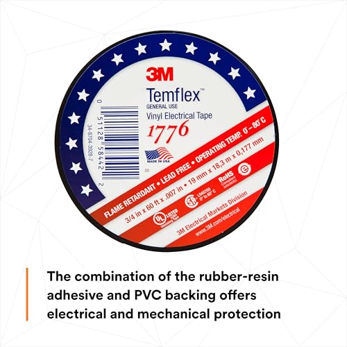 3M 3/4 in x 60 ft (Pack of 2) / Negro / Industrial Electrical Tape
