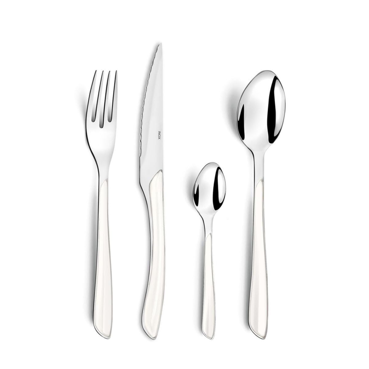 Amefa 32 Piece Cutlery Set for 8 People / White / Modern Flatware Sets