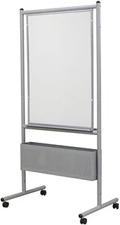 Best-Rite Nest Easel - Porcelain Whiteboard, Silver Frame - 24" L x 34" W x 72" H - Adjustable Height