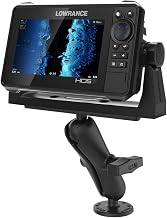 RAM MOUNTS Fish Finder and GPS Mount with Medium Arm, Drill-Down Base | Marine electronics mount with AMPS plate, B Size 1" ball system for boats and watercraft