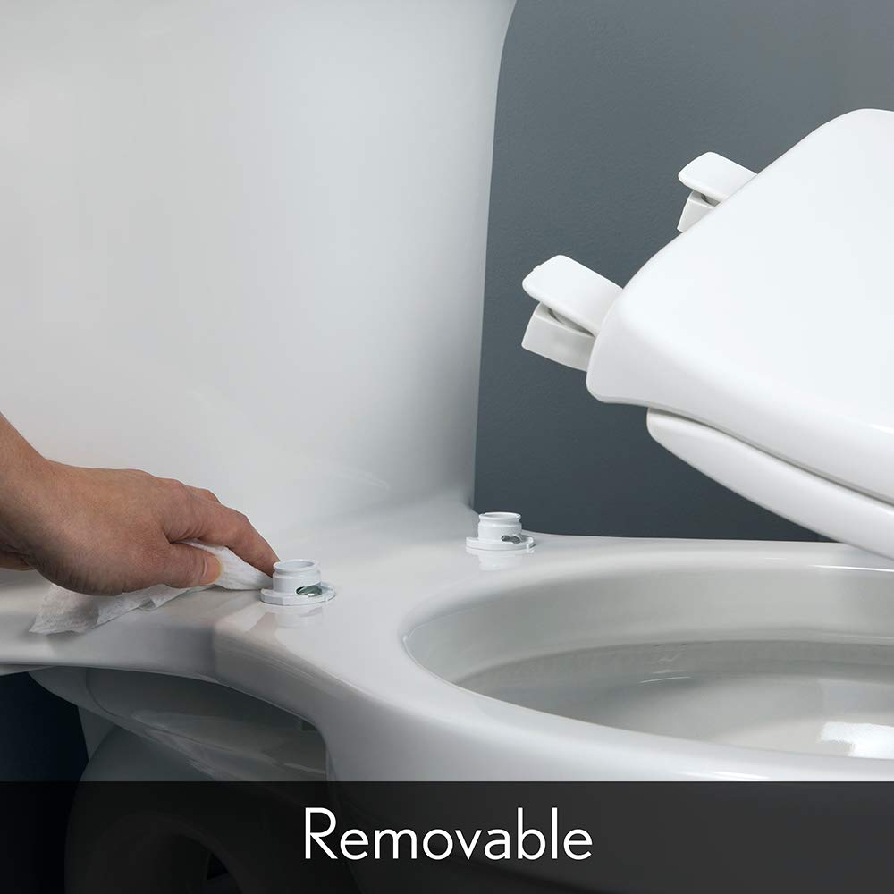 CHURCH 585EC 000 Toilet Seat with Easy Clean & Change Hinge by Bemis – Plastic, White