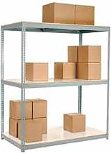 Global Industrial Wide Span Rack 48Wx24Dx96H, 3 Shelves Laminated Deck 1200 Lb Per Level, Gray