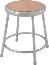 Global Industrial 18" Hardboard Work Stool, Backless, Gray, Armless, Backless, 2/Pk