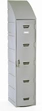 Single Tier Locker, Plastic, Sloped Top, 15X18X73, Gray