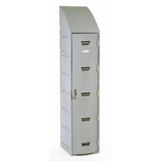 Single Tier Locker by REMCON – 15 inches (W) x 18 inches (D) x 73 inches (H), Plastic, Grey, Model 015501560001027