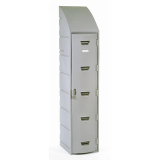 Single Tier Locker by REMCON – 15 inches (W) x 18 inches (D) x 73 inches (H), Plastic, Grey, Model 015501560001027