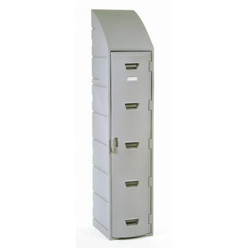 Single Tier Locker by REMCON – 15 inches (W) x 18 inches (D) x 73 inches (H), Plastic, Grey, Model 015501560001027