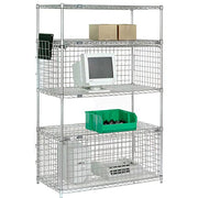 Chrome, Mini Security Module, 48"W x 24"D x 21"H by Nexel – Steel, Silver, Model MSM244C