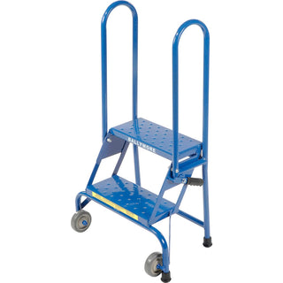 2 Step Lock-N-Stock Folding Ladder by Ballymore – 17"L x 24"W x 9.5"H, Alloy Steel, Blue, Model LS2247