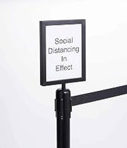 American Metalcraft RBSIGNBL Retractable Barrier System Sign, Black