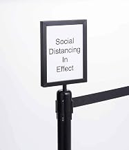 American Metalcraft RBSIGNBL Retractable Barrier System Sign, Black