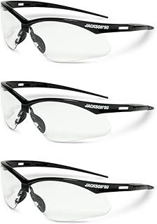 Jackson Safety 3-Pack SG Safety Glasses for Men & Women - ANSI Z87.1