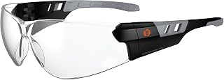 Ergodyne 59103 Skullerz SAGA Frameless Safety Glasses, Anti Fog Clear Lens Matte Black