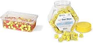 hand2mind Foam Round Two-Color Counters Classroom Bulk Kit, Quiet Math Tokens (Pack of 1000) & Learning Resources Hands-On Soft Dot Dice Bucket, Classroom or Homeschool Supplies, Set of 200, Ages 3+