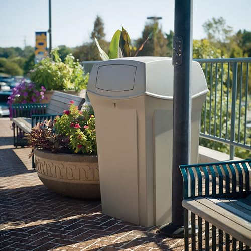 Rubbermaid Commercial Products Black / 35 Gallon / With Doors Trash, Recycling & Compost
