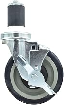 BK Resources 5" Polyurethane 1-1/2" Expanding Stem Swivel Caster for Work Tables with Top Lock Brake, NSF, 300lb Capacity Per Wheel