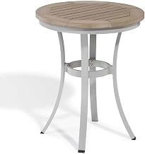 Travira Cafe Bistro Table Tekwood, 48-Inch, Vintage