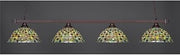 Toltec Square 75in 4-Light Island Bronze Crescent Tiffany