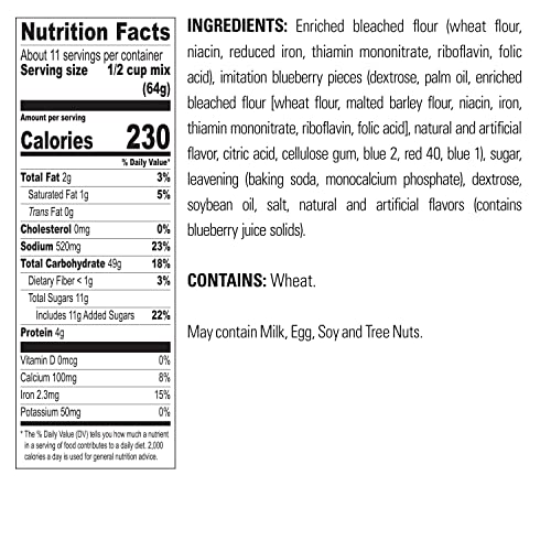 Krusteaz Blueberry / 25.2 Ounce (Pack of 3) / 3 Pancakes & Waffles