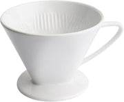 Cilio C105179 Porcelain Coffee Filter/Holder Pour-Over, 6/Large, White