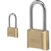 Set Your Own Combination Padlocks with Extra Long Shackles by Master Lock – Brass, Gold
