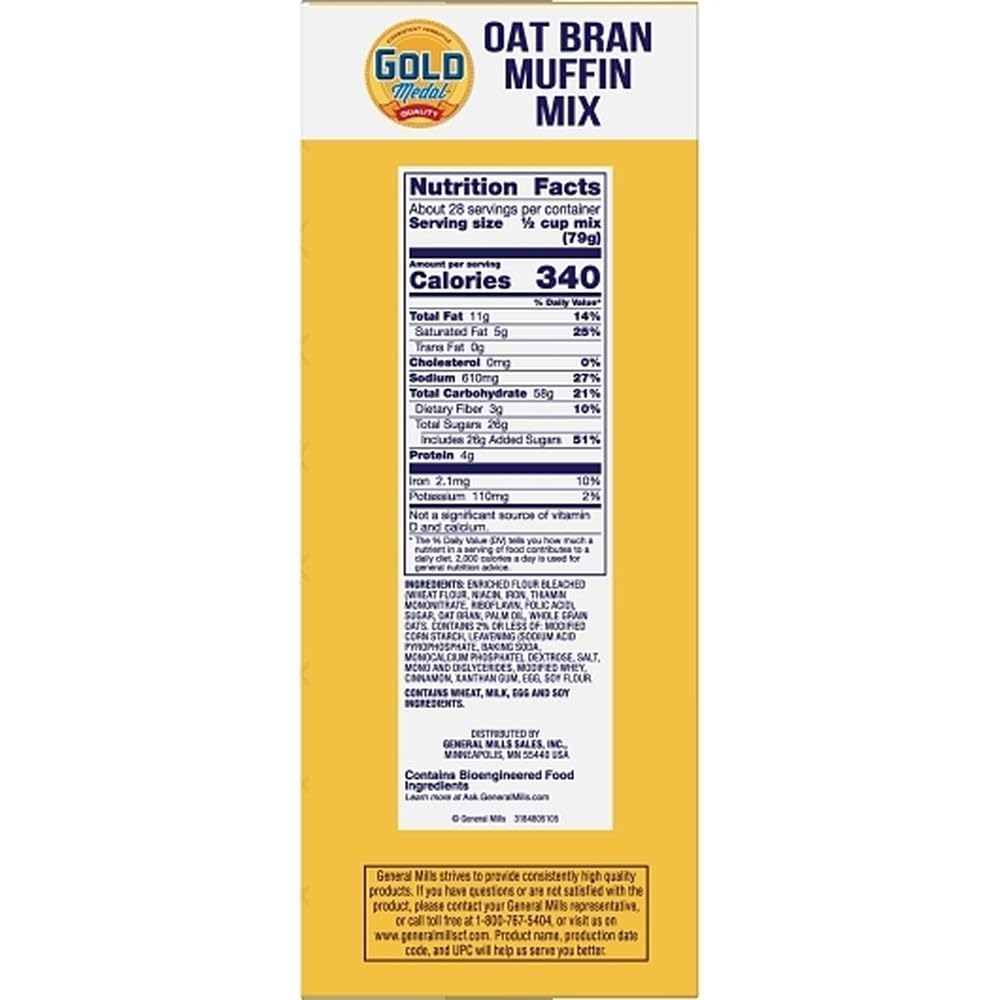 Gold Medal Oat Bran Muffin Mix 6 Case 5 Pound by General Mills – 5 lb, Pack of 6
