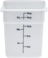 Cambro 18SFSP148 CamSquare Food Container with handles 18 qt. natural white -