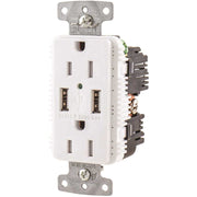 USB Charger Type A. USB Charger Outlet in White by Hubbell – Hubbell, Copper, White, Model USB15A5W