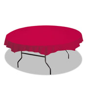Round Apple Red Plastic Table cover by Hoffmaster – 82" (Round), Plastic, Pack of 12, Model 112011