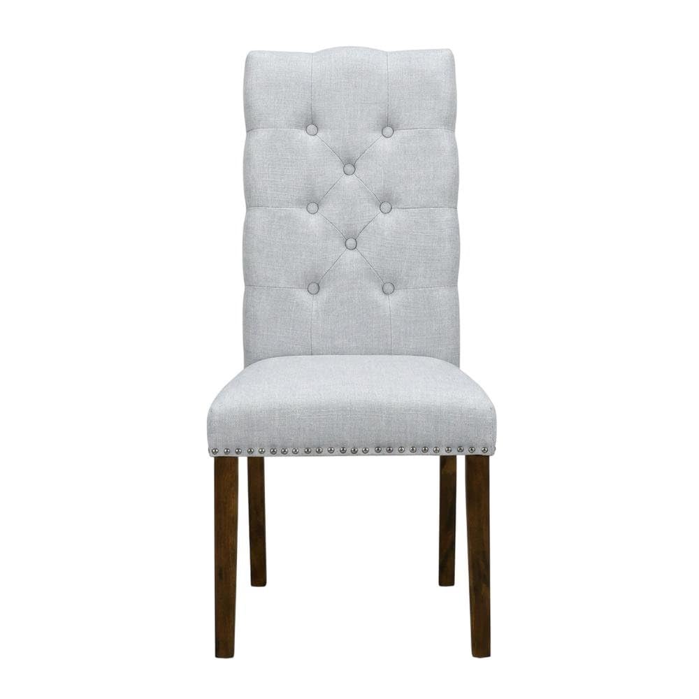 Upholstered Parsons Dining Chair with Walnut Legs by Furnifact – Wood, Walnut, Pack of 2
