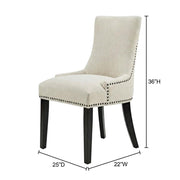 Fabric-Upholstered Dining Chairs Set of 4 with Arms by Furnifact – Polyester, Beige, Pack of 4
