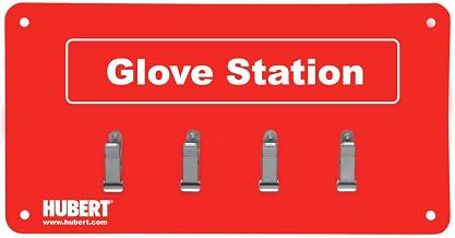 HUBERT Glove Station Organizer 4 Clip Red Plastic - 14" W x 6" H