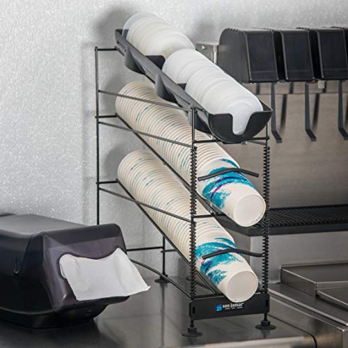 San Jamar 4 Tiers / Open Frame / Black Food Dispensers