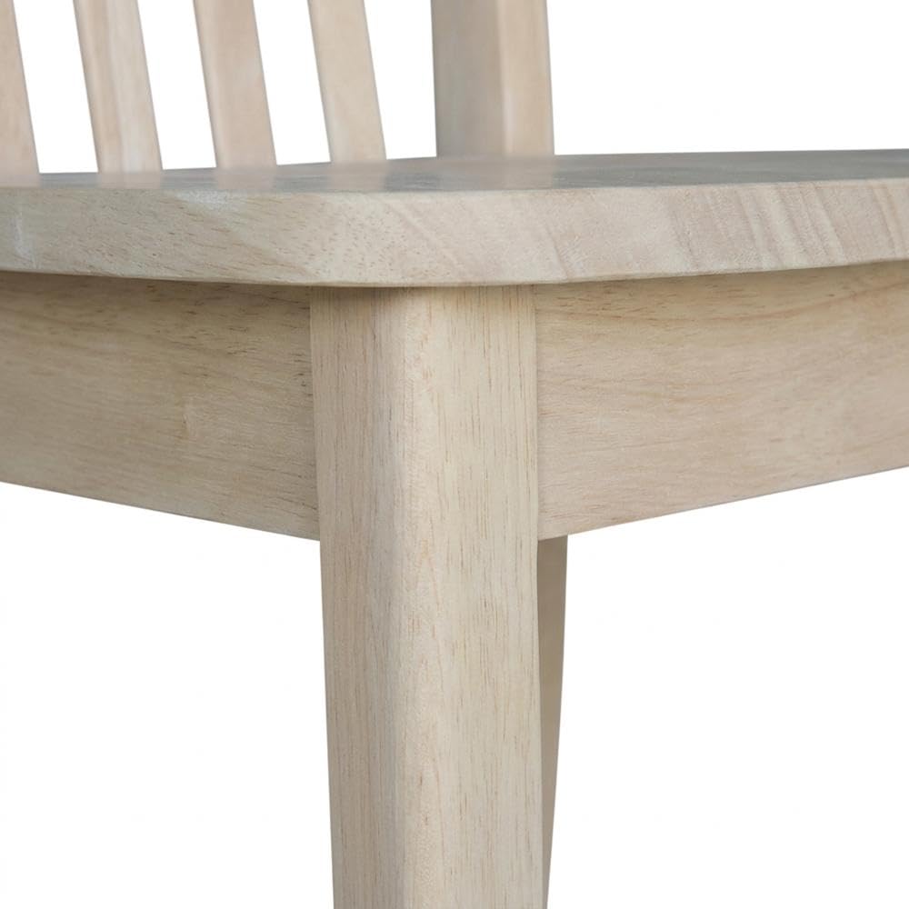 Solid Wood Dining Chair Mission-Style Juvenile Set by Furnifact – Wood, Unfinished, Pack of 2