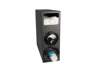 Beverage Cup Lid and Straw Dispenser Cabinet with Adjustable One-at-a-Time System by San Jamar – One Size, 6668.75 ounces, Polystyrene, Straw, Model L22CS2951BK