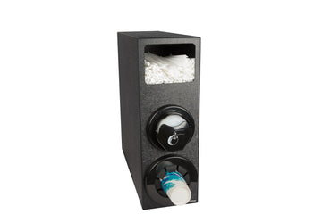 Beverage Cup Lid and Straw Dispenser Cabinet with Adjustable One-at-a-Time System by San Jamar – One Size, 6668.75 ounces, Polystyrene, Straw, Model L22CS2951BK