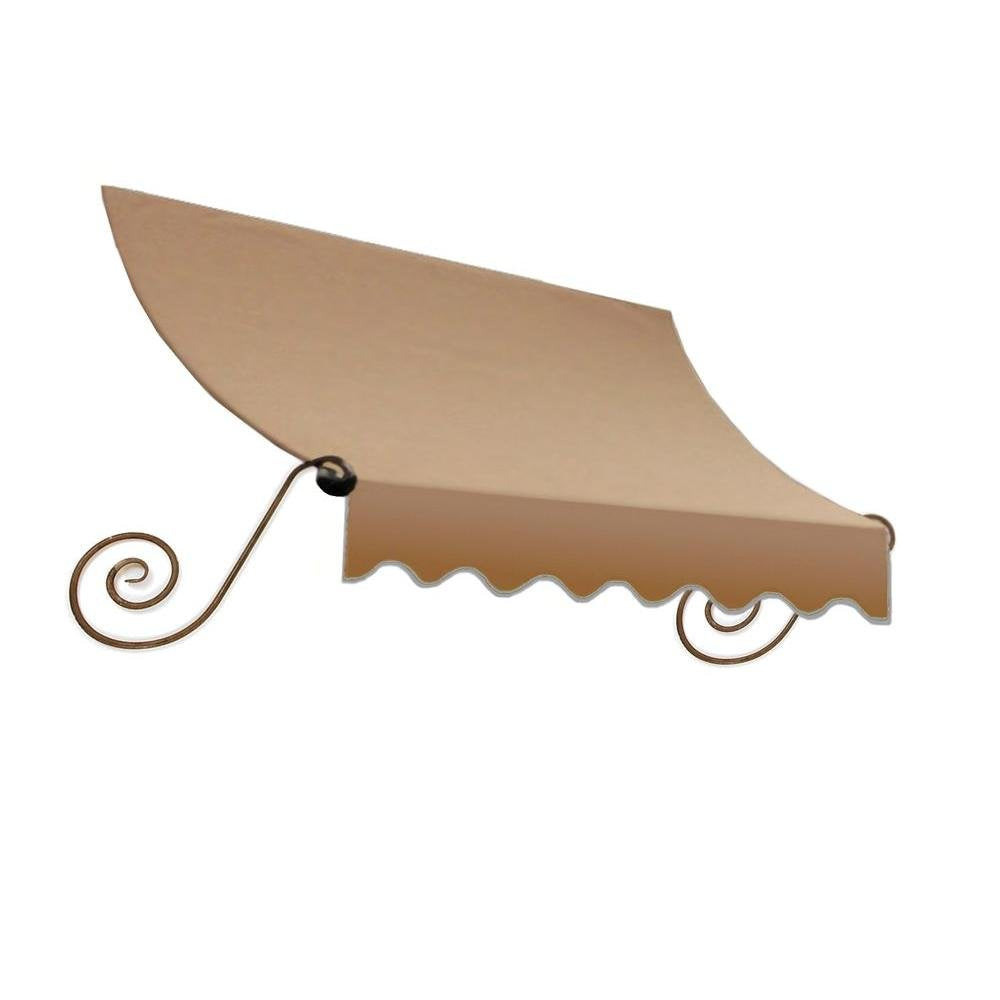 10.38 FT. Charleston Fixed Awning 124.5 in. W X 36 in. H X 24 in. D Acrylic Fabric in Linen by Awntech – Model CT32-10L