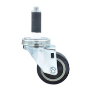 BK Resources 3" Polyurethane 1" Expanding Stem Swivel Caster for Work Tables – 3", Silver, Model 3SBR-1RA-PLY