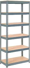 Global Industrial Extra Heavy Duty Shelving 36" W x 12" D x 72" H with 6 Shelves, Wood Deck, Gry