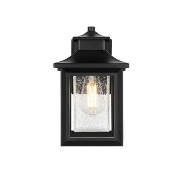 Judson One Light Outdoor Wall Sconce Black by Lighting Design – Aluminum, Black, Model OD348W12BK