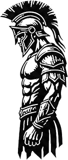 Spartan Warrior Metal Wall Art, Black Minimalist Wall Decor (Black,40 inch)